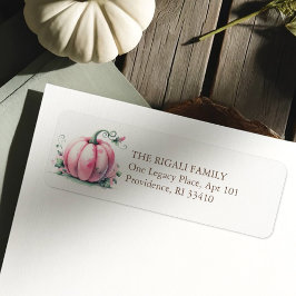 Watercolor Rosa Pumpkin-Returadress Returadress Etikett