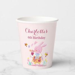 Watercolor Rosa Rabbit Garden Barns födelsedag