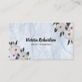 Watercolor Rosa ros Ballerina Blommigt Organza Visitkort