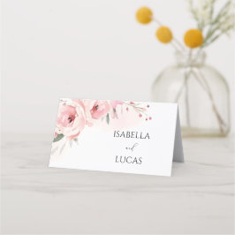 Watercolor Rosa ros Bröllop Placeringskort