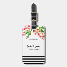 Watercolor Rosa White Petunias Blommigt Illustrati Bagagebricka