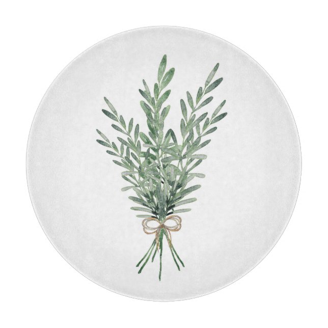 Watercolor Rosemary Bouquet med Jute Bow (Framsidan)