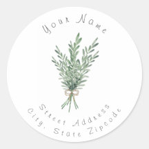 Watercolor Rosemary Bouquet med Jute Bow