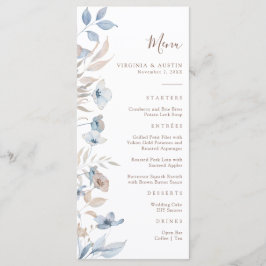 Watercolor Rustic Boho Bröllop Menu Meny