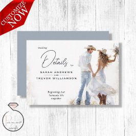 Watercolor Rustic Cowboy Bröllop Tilläggskort