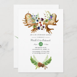 Watercolor Rustic Forest Bridesmaids Luncheon Inbjudningar