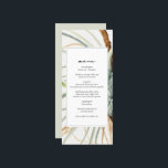Watercolor Rustic Neutralt Boho Botanical Bröllop Meny<br><div class="desc">Ett vackert vattenfärgsmönster i bröllop med rustik neutralt Boho botanicals. En neutralt arrangemang av grönt med sage-grönt, brun och beige-toner. En unik minimalistisk utformning för var och en som i kärlek neutralt toner vattenfärgen löv, bohemiska illustrationer och botaniskt temat bröllop-stationeri. En grönt för elegant, brun och beige bröllop-menykort med modern...</div>