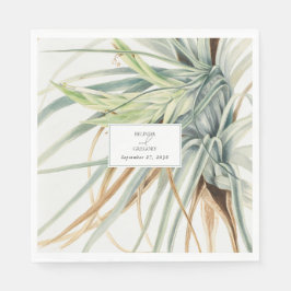 Watercolor Rustic Neutralt Boho Botanical Bröllop Pappersservett