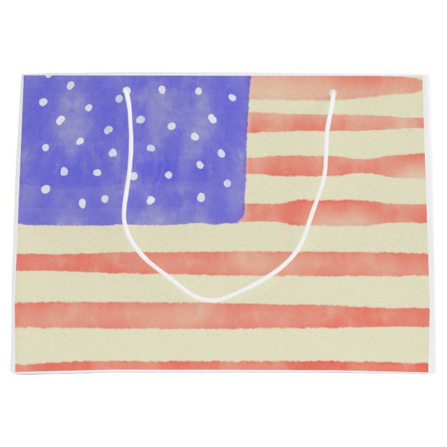Watercolor rustic USA American flagga (Framsidan)