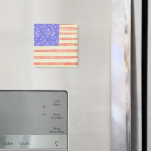Watercolor rustic USA American flagga Magnet