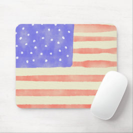 Watercolor rustic USA American flagga Musmatta
