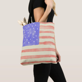 Watercolor rustic USA American flagga Tygkasse