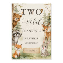 Watercolor Rustic Woodland Two Wild 2-årsdag