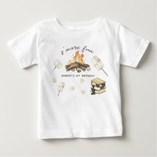 Watercolor S more Campfire 2:a födelsedagen T Shirt