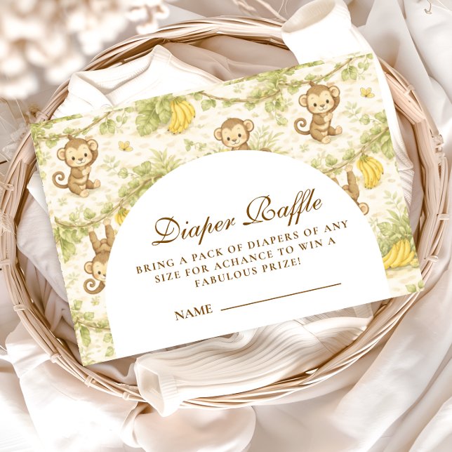 Watercolor Safari Animals Diapper Raffle Tilläggskort (Skapare uppladdad)