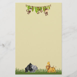 Watercolor Safari Jungle Animal Illustration Brevpapper