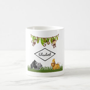 Watercolor Safari Jungle Animal Illustration Kaffemugg