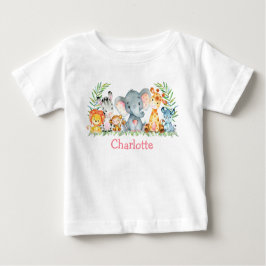 Watercolor Safari Jungle Cute Baby djur T Shirt