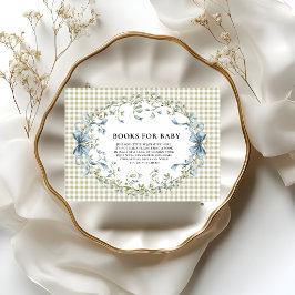 Watercolor Sage Gingham squirrel Books for Baby Tilläggskort