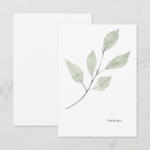 Watercolor Sage Greenery Anpassningsbar White Tack Kort