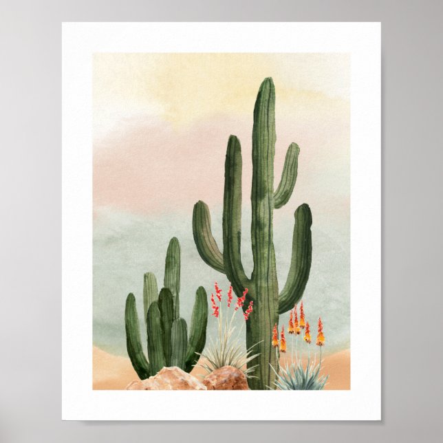 Watercolor Saguaro Cactus Nursery Poster (Framsidan)