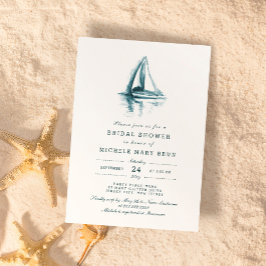 Watercolor Sailing Yacht Party Möhippa Inbjudningar
