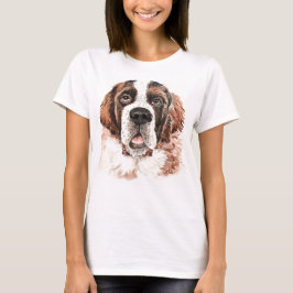 Watercolor Saint Bernard T Shirt