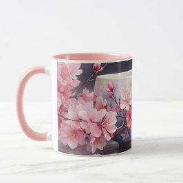Watercolor Sakura Cherry Blommar Mugg