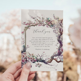 Watercolor Sakura Cherry Flower - tack, ditt kort