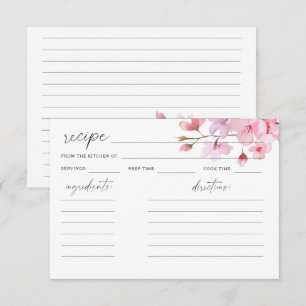 Watercolor Sakura - recept card