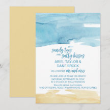 Watercolor Sand och Sea Salty Kisses Bröllop