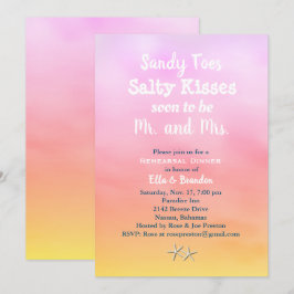 Watercolor Sandy Toes Rehearsal Middagssolnedgång Inbjudningar