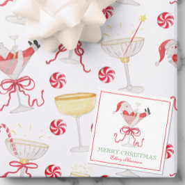 Watercolor Santa Christmas Cocktail Party Anteckningskort