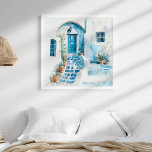 Watercolor Santorini Grekisk Wall Art Poster<br><div class="desc">Watercolor Santorini Grekiska Wall Art är underbar för att dekorera ett kusthem.</div>