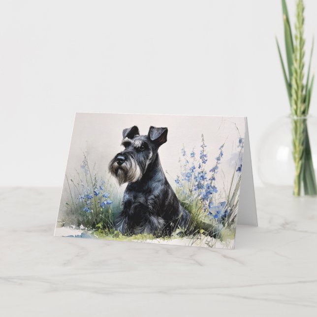 Watercolor Schnauzer Kort (Framsida)