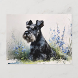 Watercolor Schnauzer Vykort
