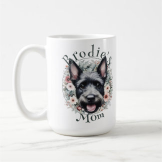 Watercolor Scottie och Blommigt Wand Kaffemugg
