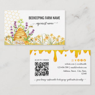 Watercolor Script Biodlares Honung Apiarist Visitkort
