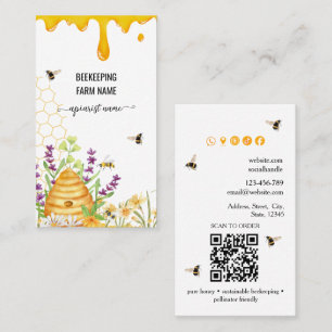 Watercolor Script Biodlares Honung Apiarist Visitkort