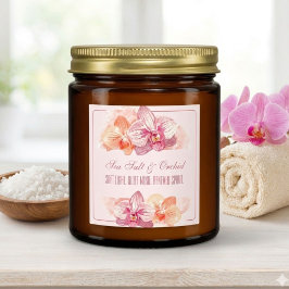 Watercolor Sea Salt & Orchid Candle Quote Sticker Fyrkantigt Klistermärke