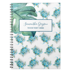 Watercolor Sea Turtle Back to school Anteckningsbok