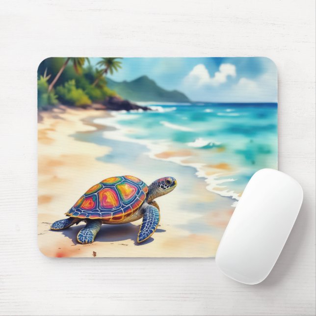 Watercolor Sea Turtle Musmatta (Med mus)