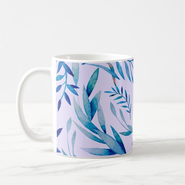 Watercolor seamless pattern. Botanical ornament. L Kaffemugg (Vänster)
