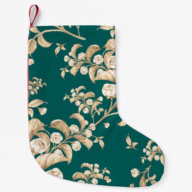 Watercolor seamless pattern of flowering branches, liten julstrumpa (Framsidan)