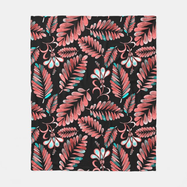 Watercolor seamless pattern with flower background fleecefilt (Framsidan)