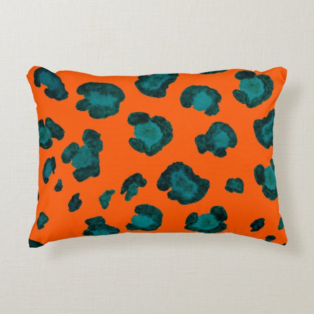 Watercolor seamless pattern with leopard skin. Fas Prydnadskudde (Framsidan)