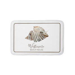 Watercolor Seashell Beach House Badrumsmatta