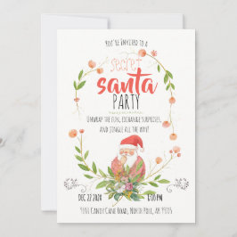 Watercolor Secret Santa Wreath Christmas Inbjudningar