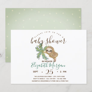 Watercolor Seng med prickar Baby Shower Inbjudningar