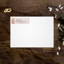 Watercolor Seraphina Rosa och Guld Adress Sticker